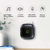 Classroom Doorbell Wireless Doorbell Door Bell Ringer Wireless IP66 Waterproof 1000Ft 32 Chimes 115dB 7 Vol Levels Mute Mode & LED Flash Doorbells for Home Kids Room Teachers Classroom Office