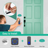 Wireless Doorbell, Waterproof, Easy installation -1300ft Range 55 Chimes, 5 Adjustable Volume Levels - LED Flash (1 Button+2 Receivers-Black)