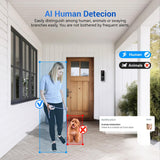 Smart Video Doorbell Camera, Wireless Indoor/Outdoor Surveillance Cam, Motion Detection, Live View, Night Vision, Doorbell Receiver Included, 2-Way Audio, Night Vision, Cloud Storage, 2.4G WiFi