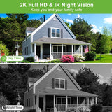 Video Doorbell Camera Wireless with Chime, 2K HD WiFi Smart Doorbell, Voice Changer, PIR Motion Detection, 2-Way Audio, Night Vision, 2.4G, IP66, Battery Powered