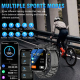 Smart watch, full touchscreen sports watch, Bluetooth calling, with flashlight, unisex, compatible with Android and iPhone.